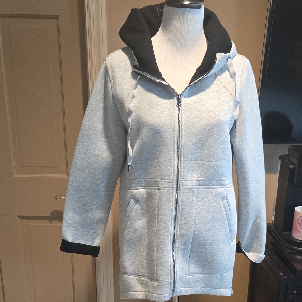 Women's Gray Zip-Up Hoodie Jacket